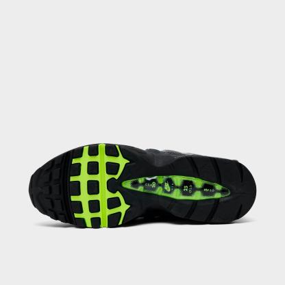 Men's Nithtke Air Max 95 Big Bubble Scorpion Casual Shoes - Part 3 - Black/Cool Grey/Neon Yellow - Bottom view