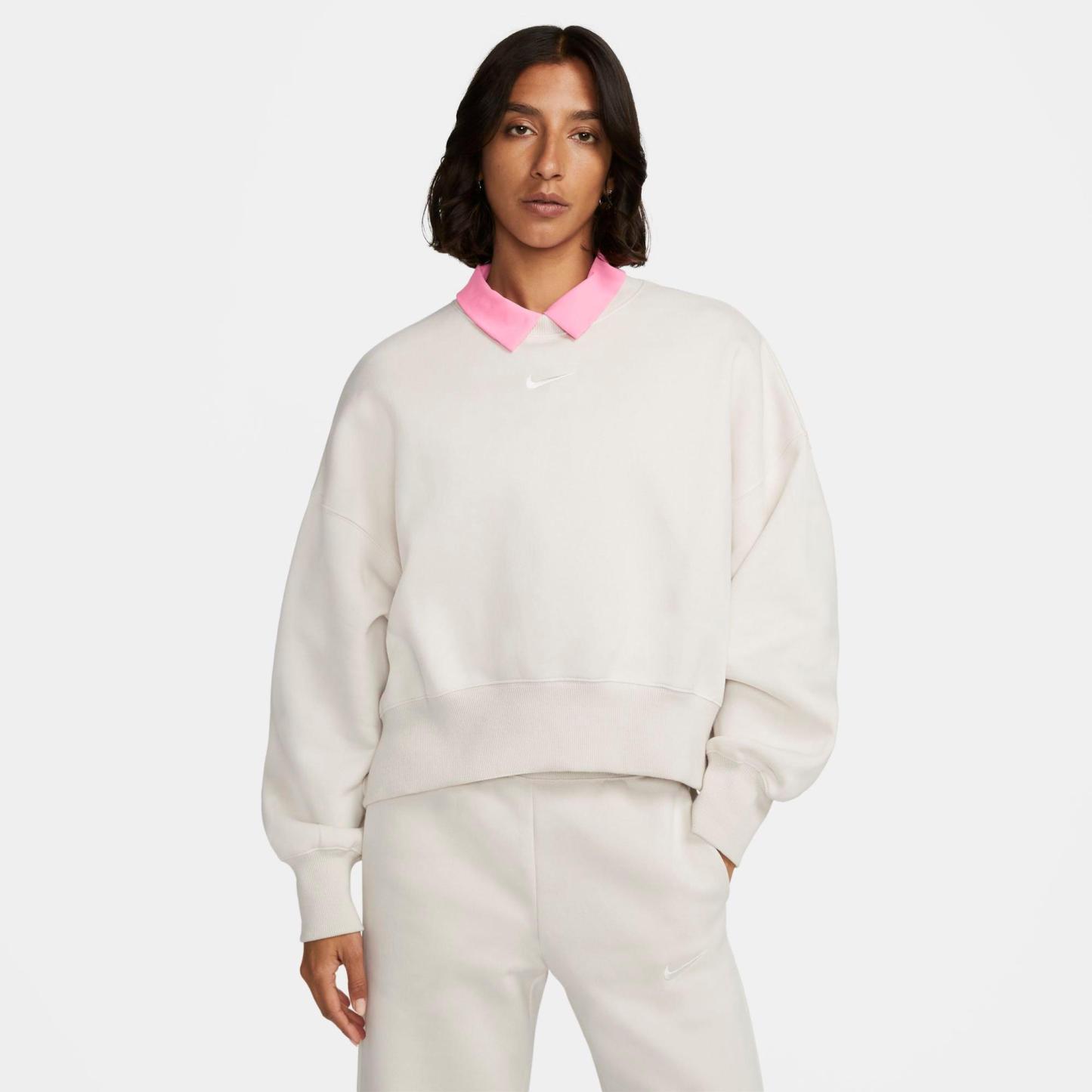 Women's Nithtke Sportswear Phoenix Fleece Oversized Crewneck Sweatshirt - Light Orewood Brown/Sail