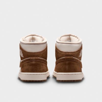 Women's Air Jordan Retro 1 Mid Casual Shoes - Light British Tan/Chalk - view 4