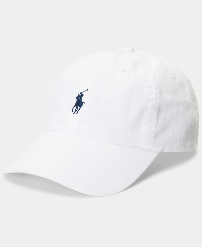 Polo Ralph Lauren Women's The Iconic Cotton Chino Ball Cap - White/Newport Navy