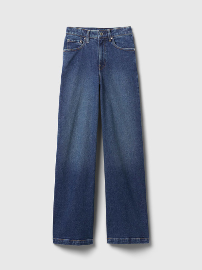 Curvy High Rise Stride Wide-Leg Jeans - Dark indigo