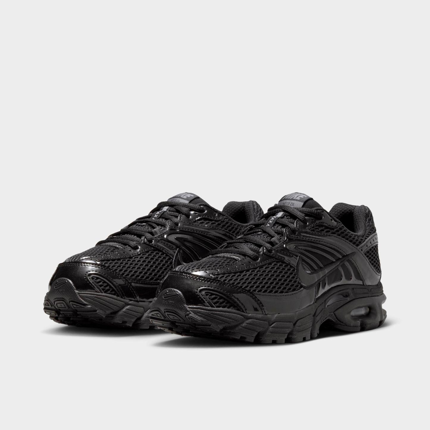 Women's Nithtke Air Max Moto 2K Casual Shoes - Part 1 - Black/Iron Grey/Metallic Silver/Black - Both shoes facing left
