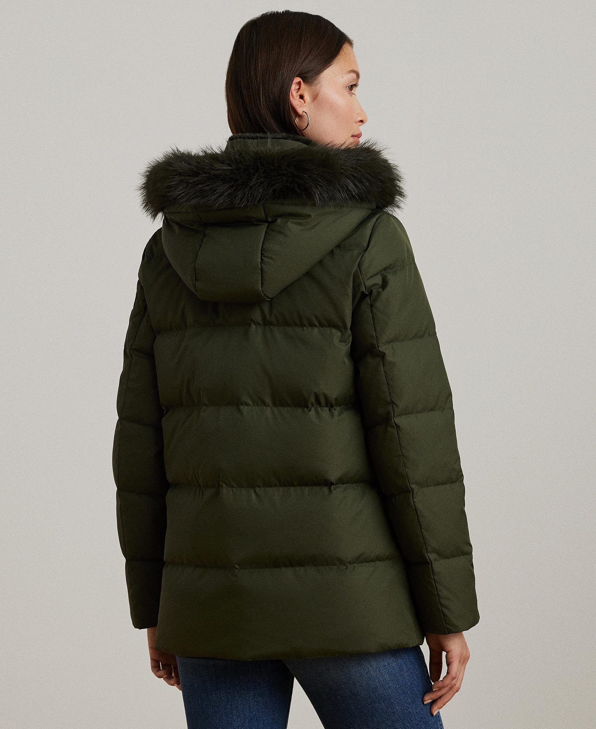 Lauren Ralph Lauren Women's Faux-Fur Hooded Puffer Coat - Litchfield Loden