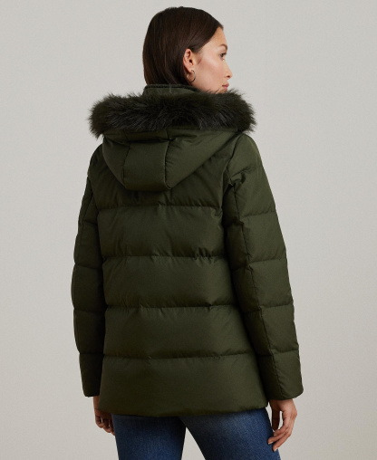 Lauren Ralph Lauren Women's Faux-Fur Hooded Puffer Coat - Litchfield Loden