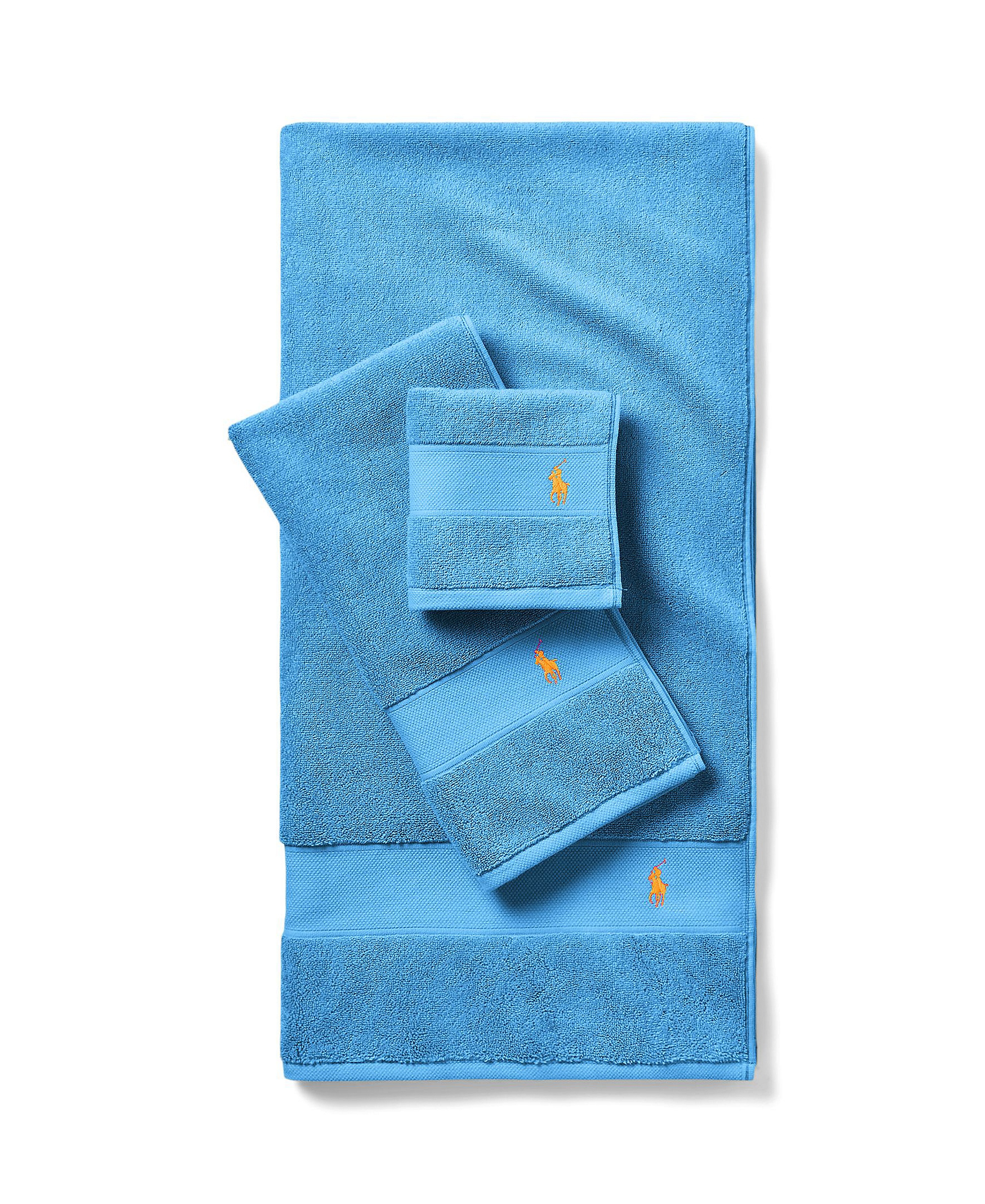 Polo Ralph Lauren Polo Player Cotton Bath Towel, 58" x 30" - Cove Blue