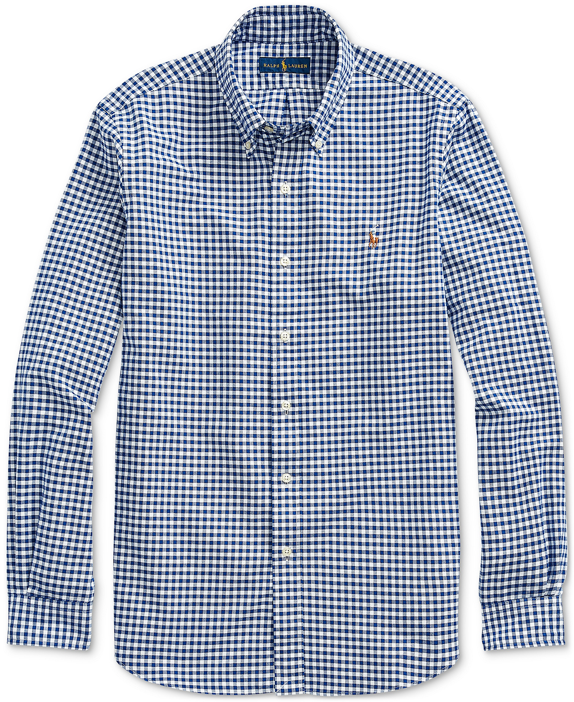Polo Ralph Lauren Men's Classic-Fit Plaid Brushed Oxford Shirt - Blue/White Check
