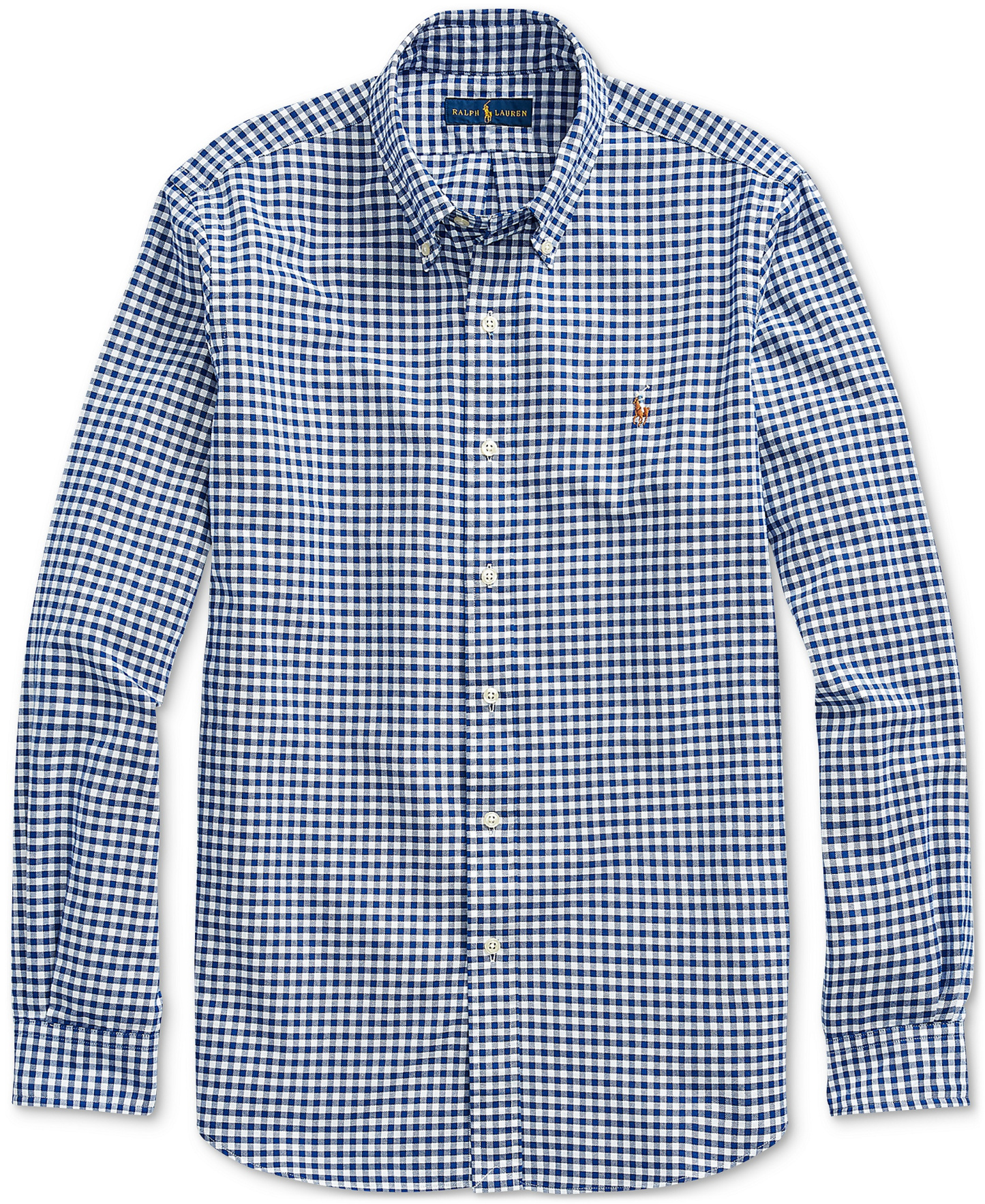 Polo Ralph Lauren Men's Classic-Fit Plaid Brushed Oxford Shirt - Blue/White Check