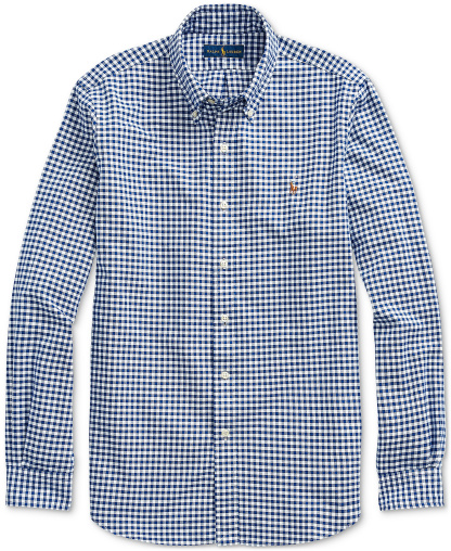 Polo Ralph Lauren Men's Classic-Fit Plaid Brushed Oxford Shirt - Blue/White Check