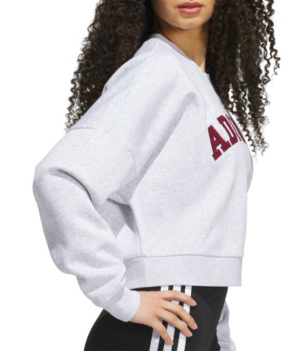 adidas Women's Chenille Logo Graphic Sweatshirt - Light Gray Heather