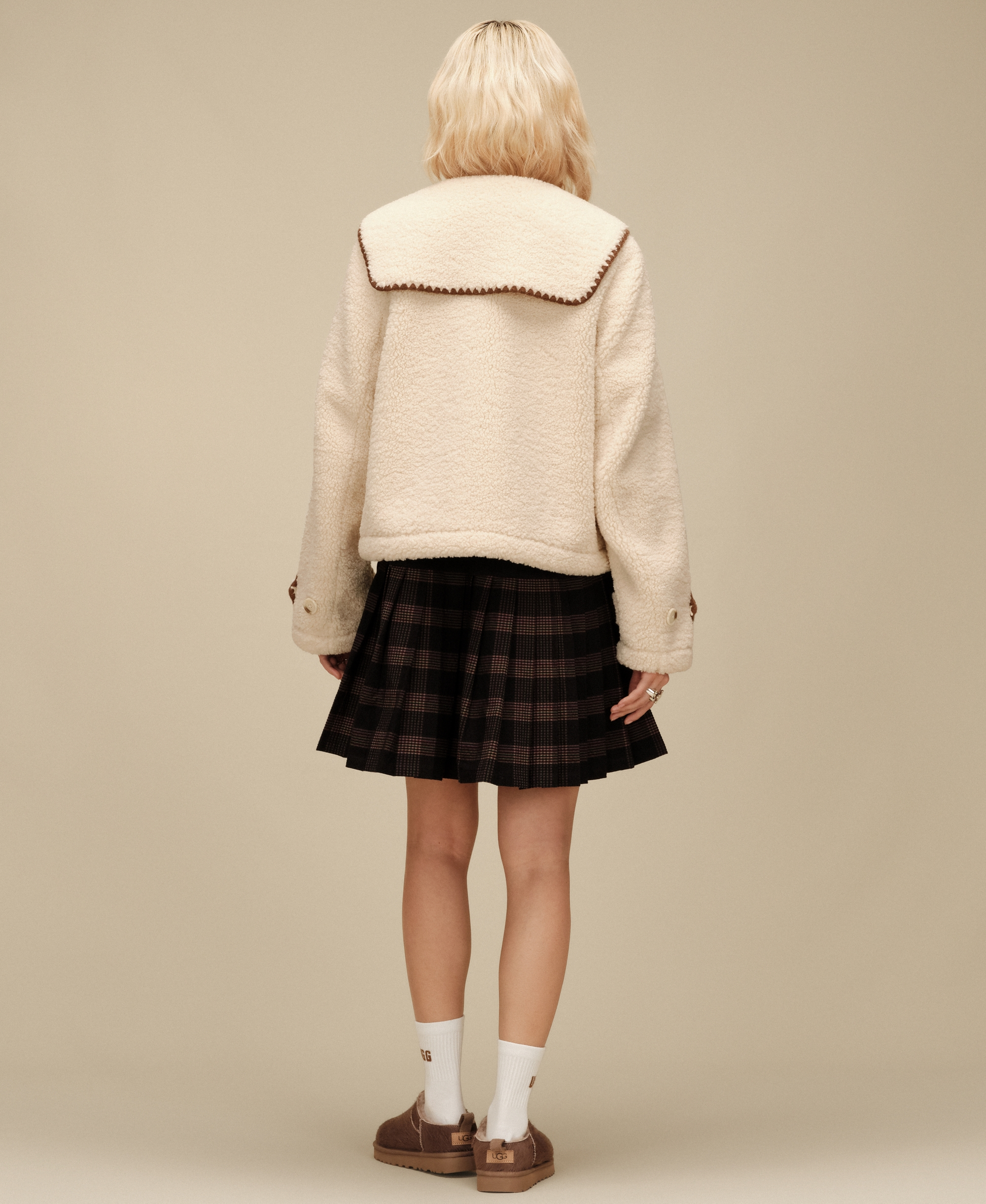 UGG Women's Nikia Relaxed-Fit Collared Neck Jacket - Cream