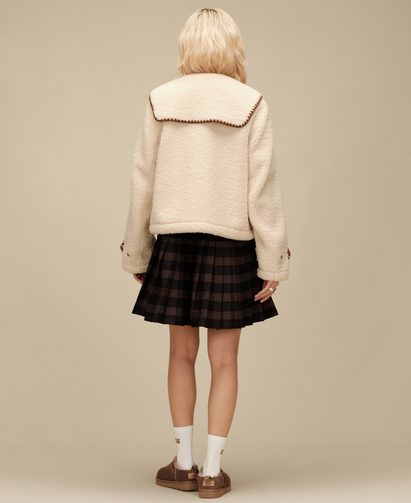 UGG Women's Nikia Relaxed-Fit Collared Neck Jacket - Cream