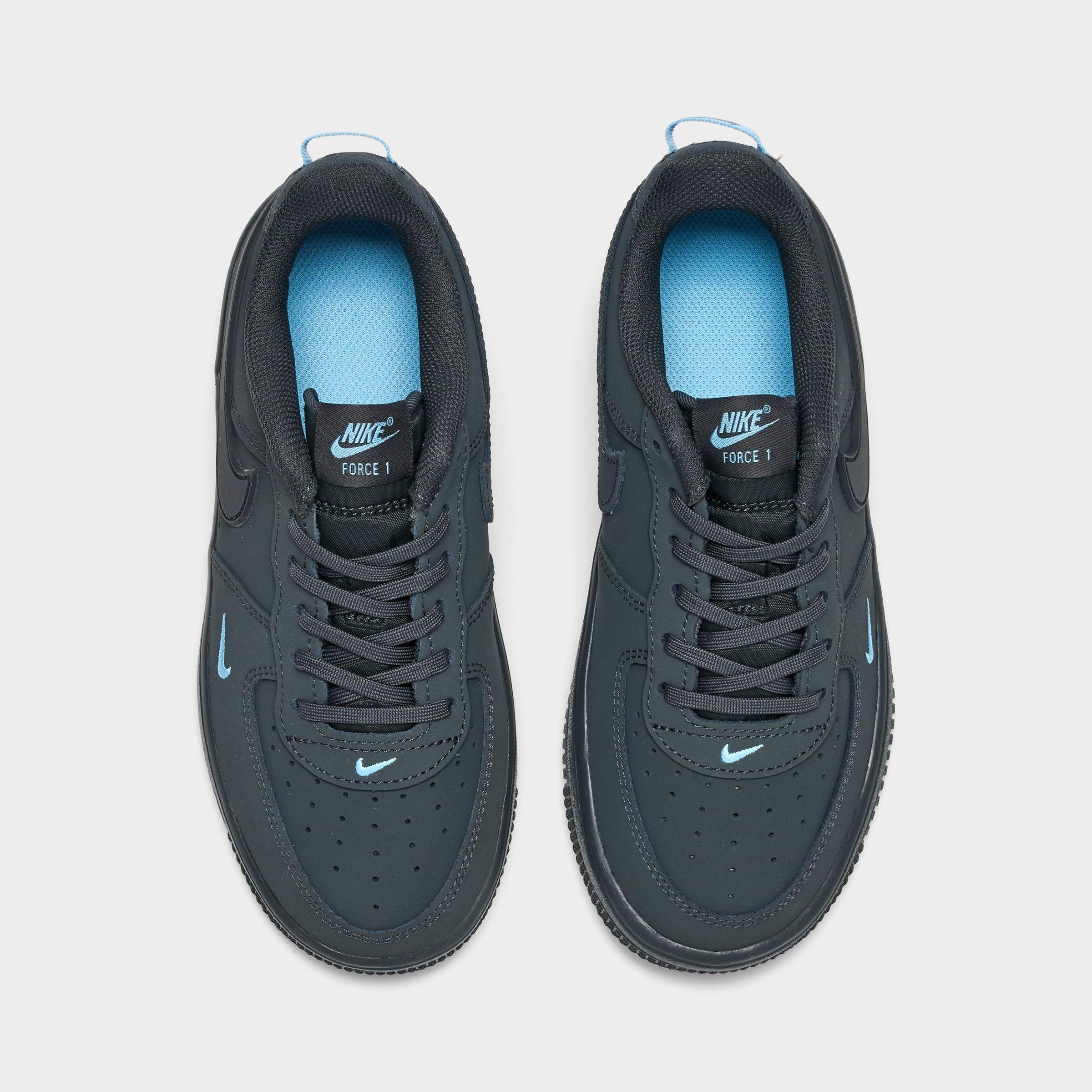 Little Kids' Nithtke Force 1 Low Casual Shoes - Anthracite/Football Blue - Top view