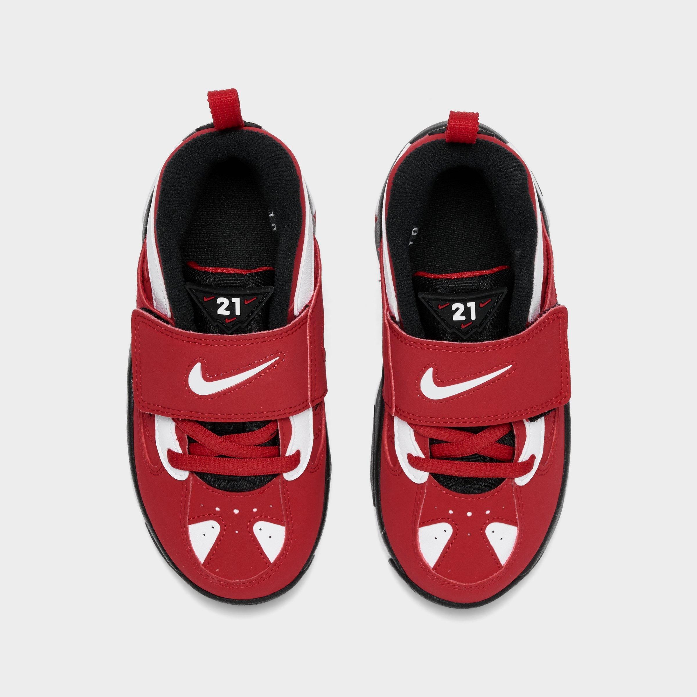Kids' Toddler Nithtke Diamond Turf 2 Casual Shoes - Fire Red/White/Black/Metallic Gold - Top view