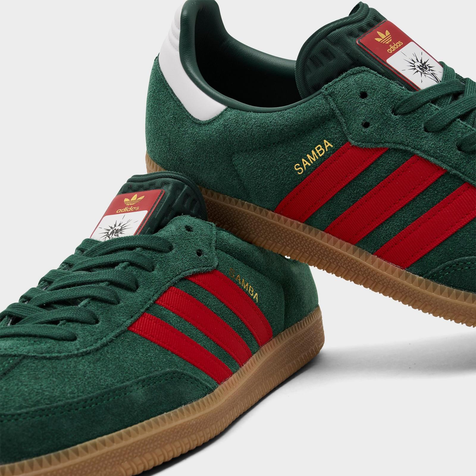Men's adidas Originals Samba OG FIFA World Cup 2026 Portugal Casual Shoes - Team Dark Green/Better Scarlet/Gum - view 3