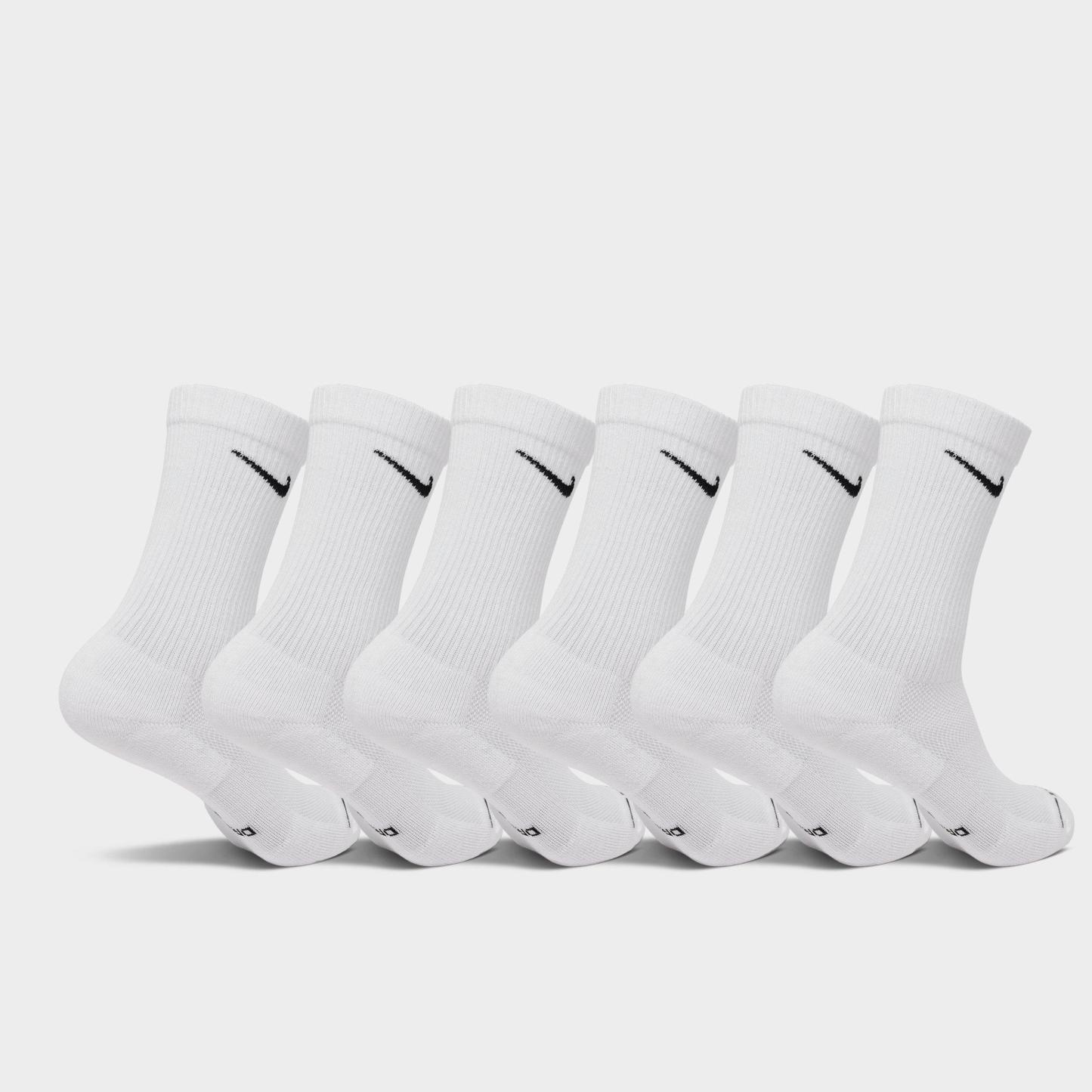 Nithtke Everyday Elevated Crew Socks (6-Pack) - White/Black
