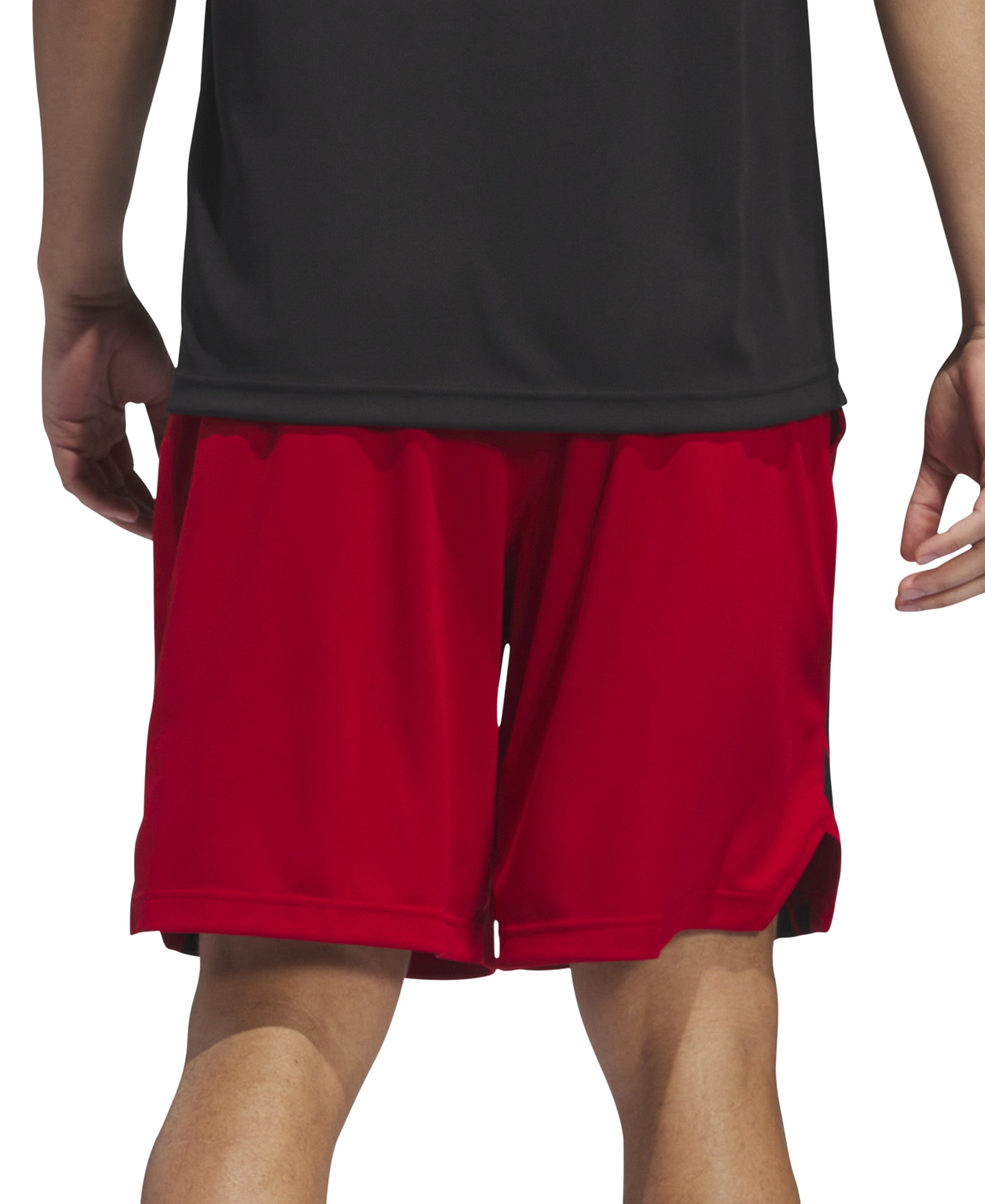 adidas Men's Three Stripes Legends Basketball Shorts - Red/Black