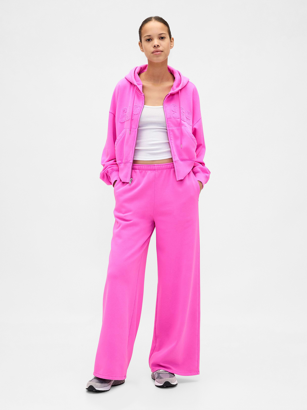 VintageSoft Baggy Sweatpants - Sugar plum neon pink