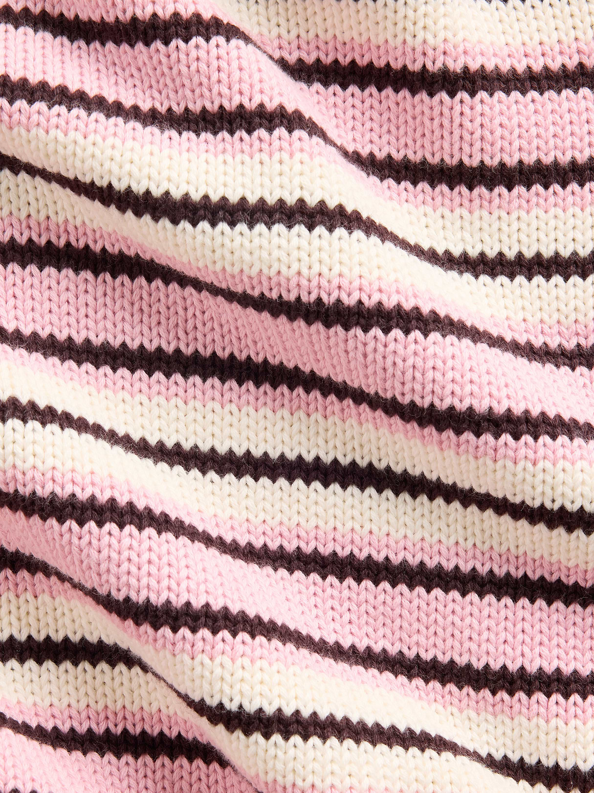 100% Cotton Rollneck Sweater - Pink stripe