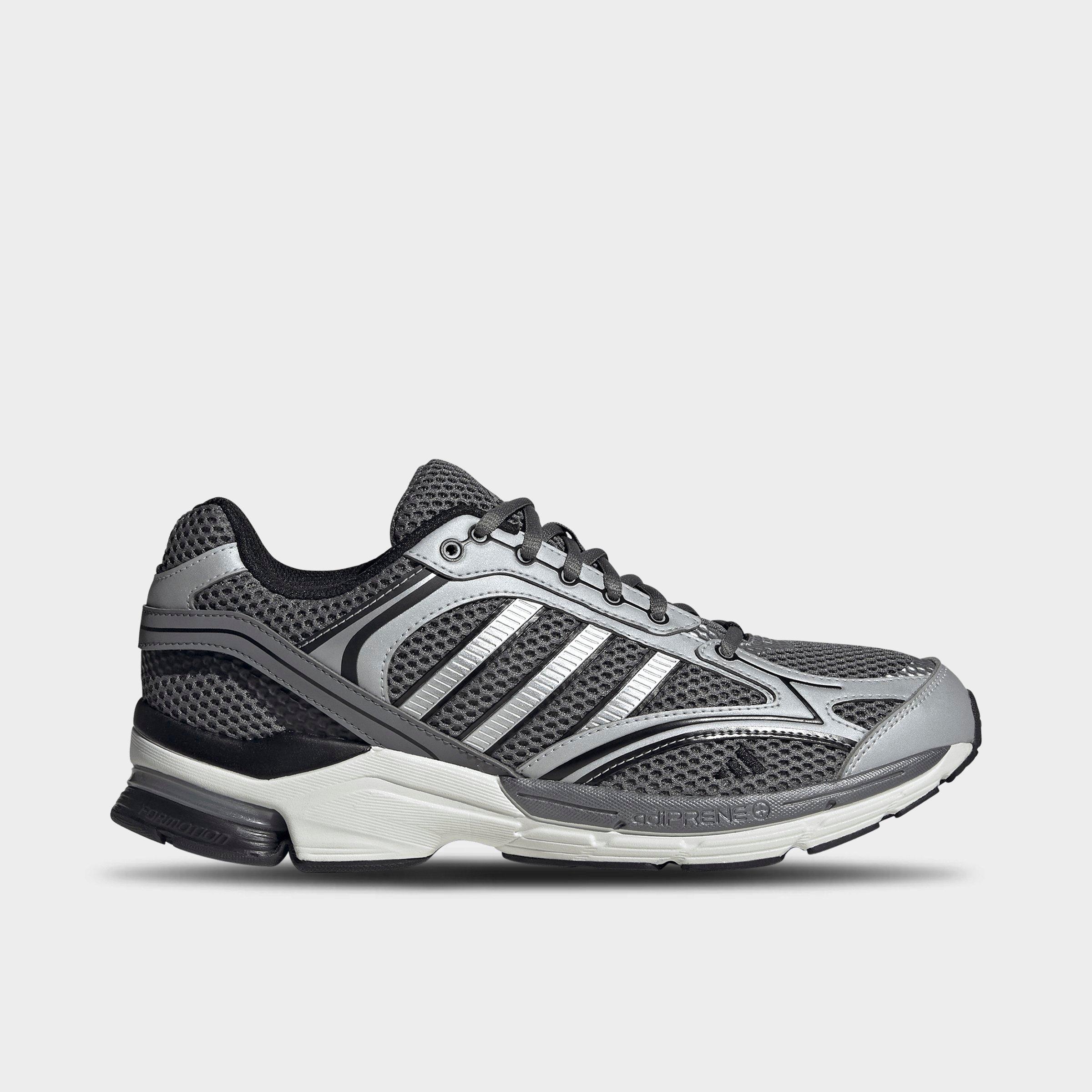 Men's adidas Spiritain 2000 Casual Shoes - Part 1 - Grey/Matte Silver/Core Black - Left shoe facing left. Outside of the shoe.