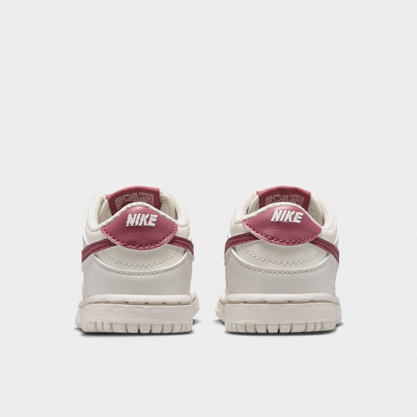 Kids' Toddler Nithtke Dunk Low Casual Shoes - Soft Pearl/Pink Smoke - Back view
