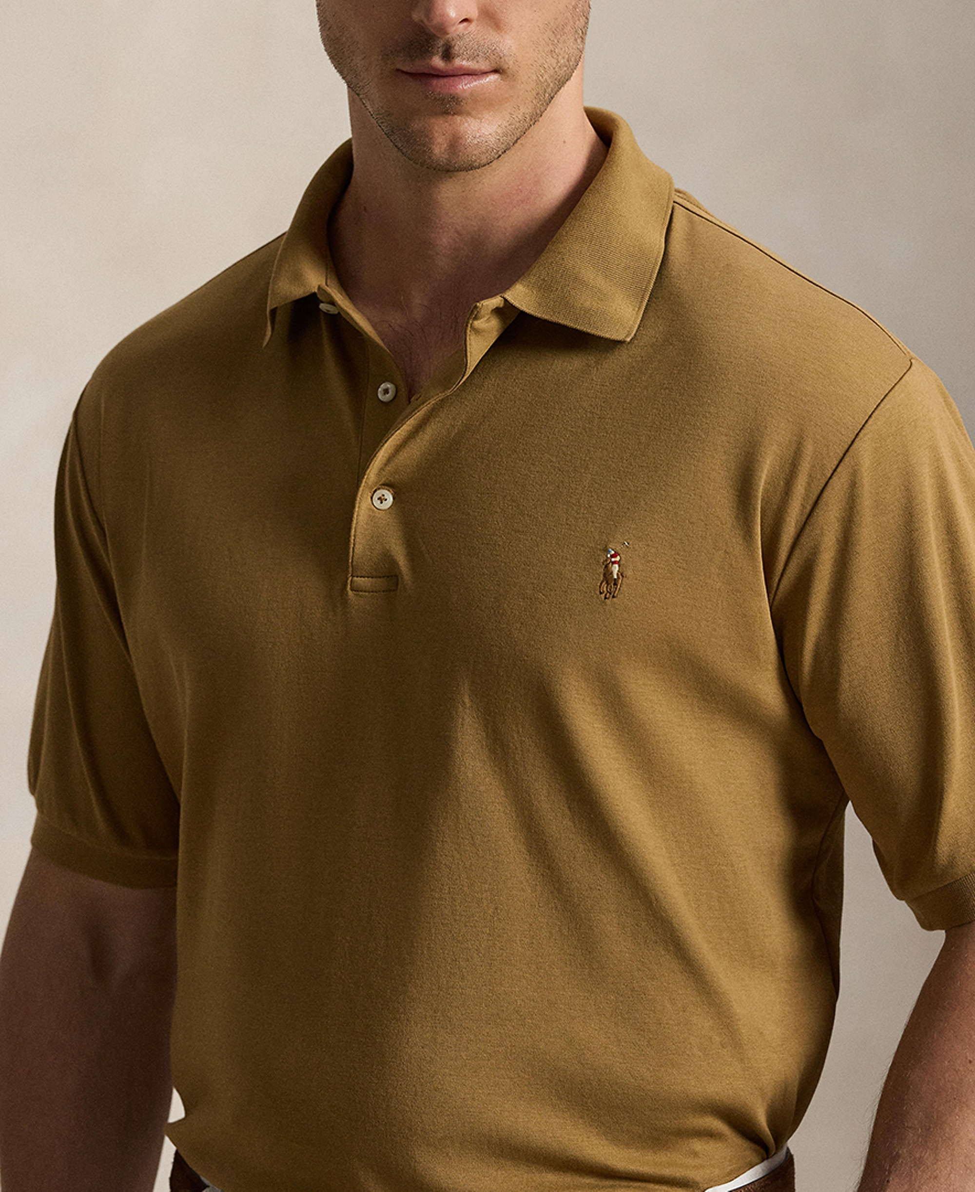 Polo Ralph Lauren Men's Big & Tall Solid Polo Shirt - Cafe Brown