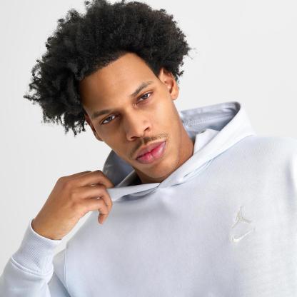 Men's Jordan Swoosh Brooklyn Fleece Pullover Hoodie - Aura/Pale Ivory - view 5