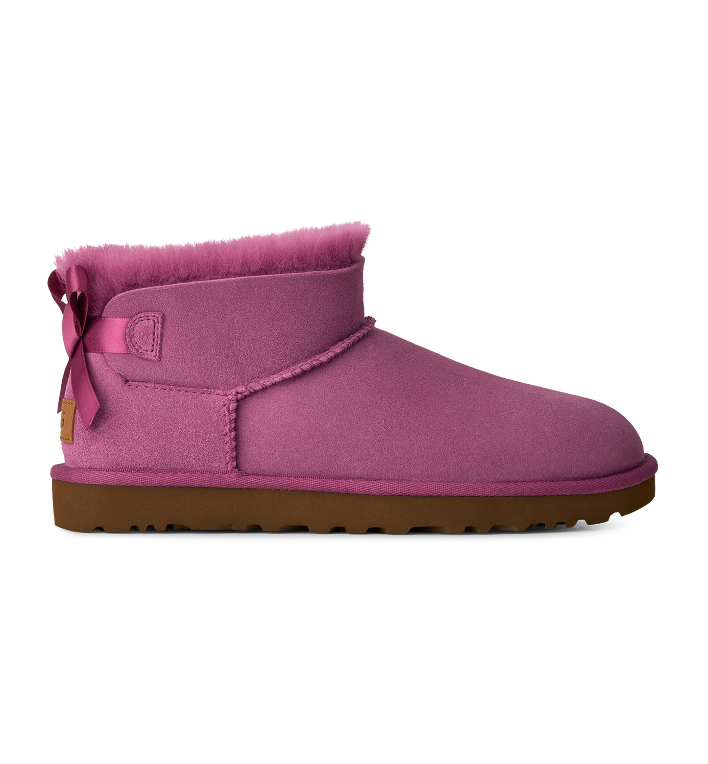 UGG® Women's Ultra Mini Bailey Bow Round Toe Booties - Dark Winterberry