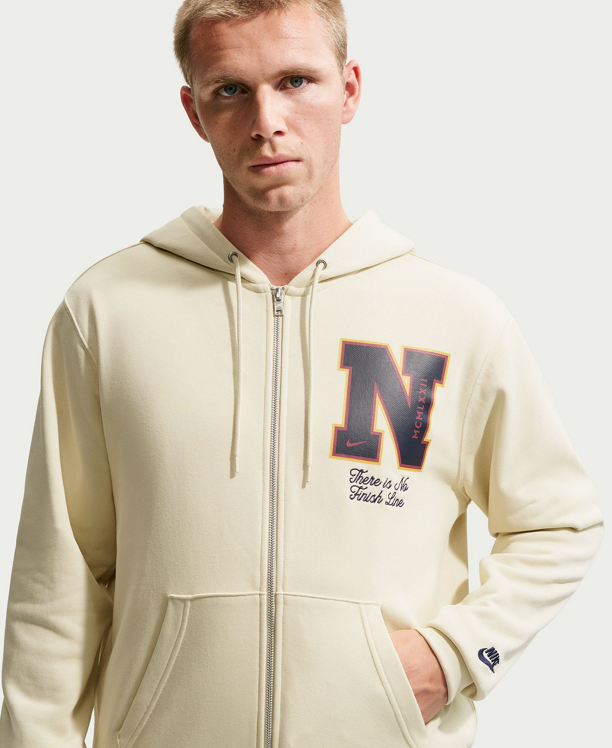 Nike Men's Sportswear Club French Terry Full-Zip Hoodie - Light Khaki/Obsidian