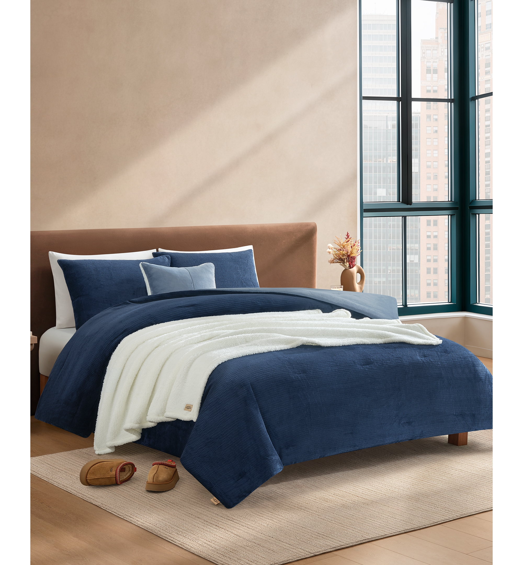 UGG® Brody Reversible Comforter Sets - Navy