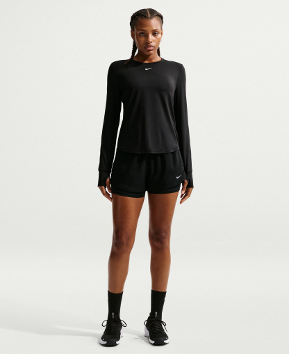 Nike Women's One Classic Dri-FIT Long-Sleeve Top - Black/white