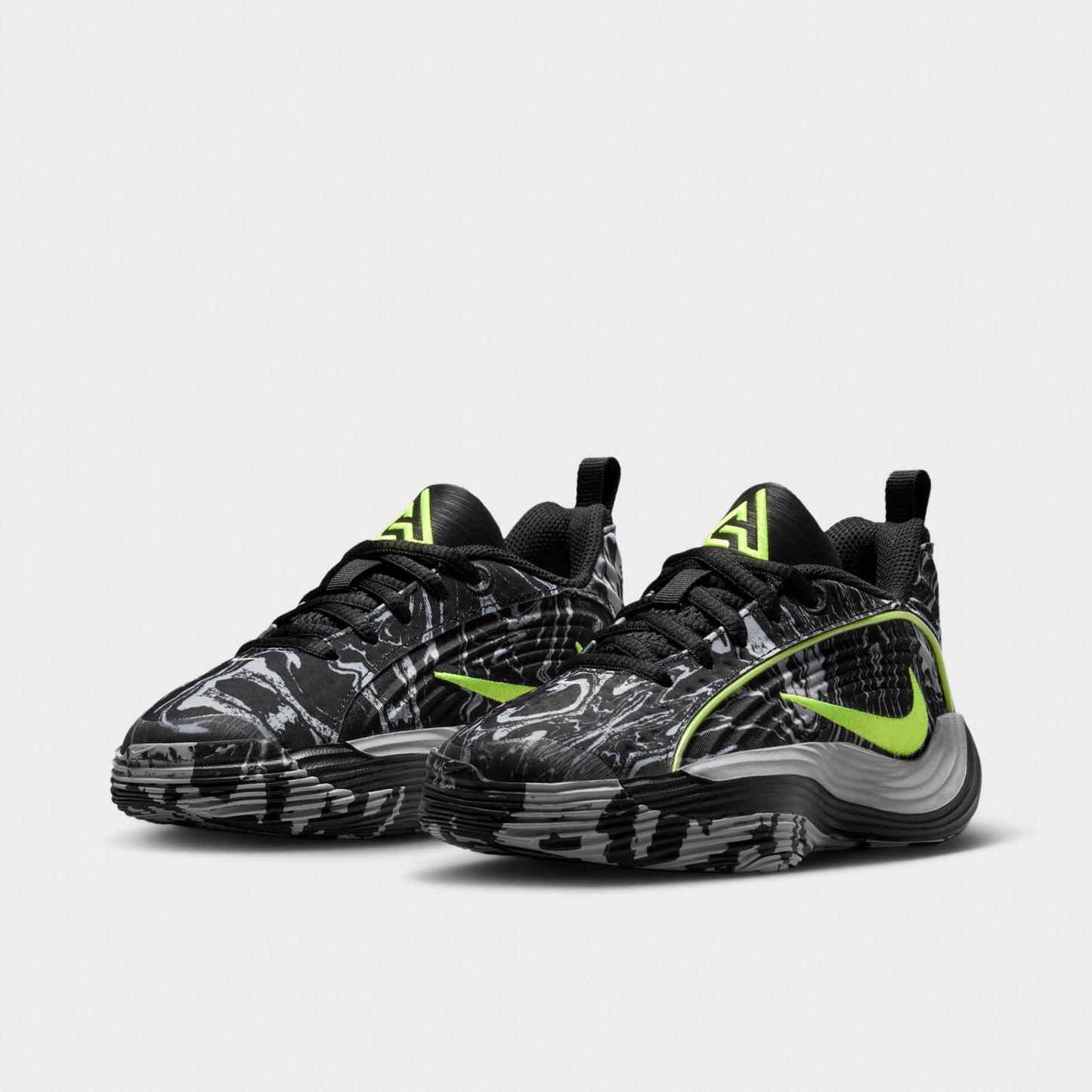 Little Kids' Nithtke Giannis Immortality 5 Basketball Shoes - Black/Light Smoke Grey/Volt - Both shoes facing left