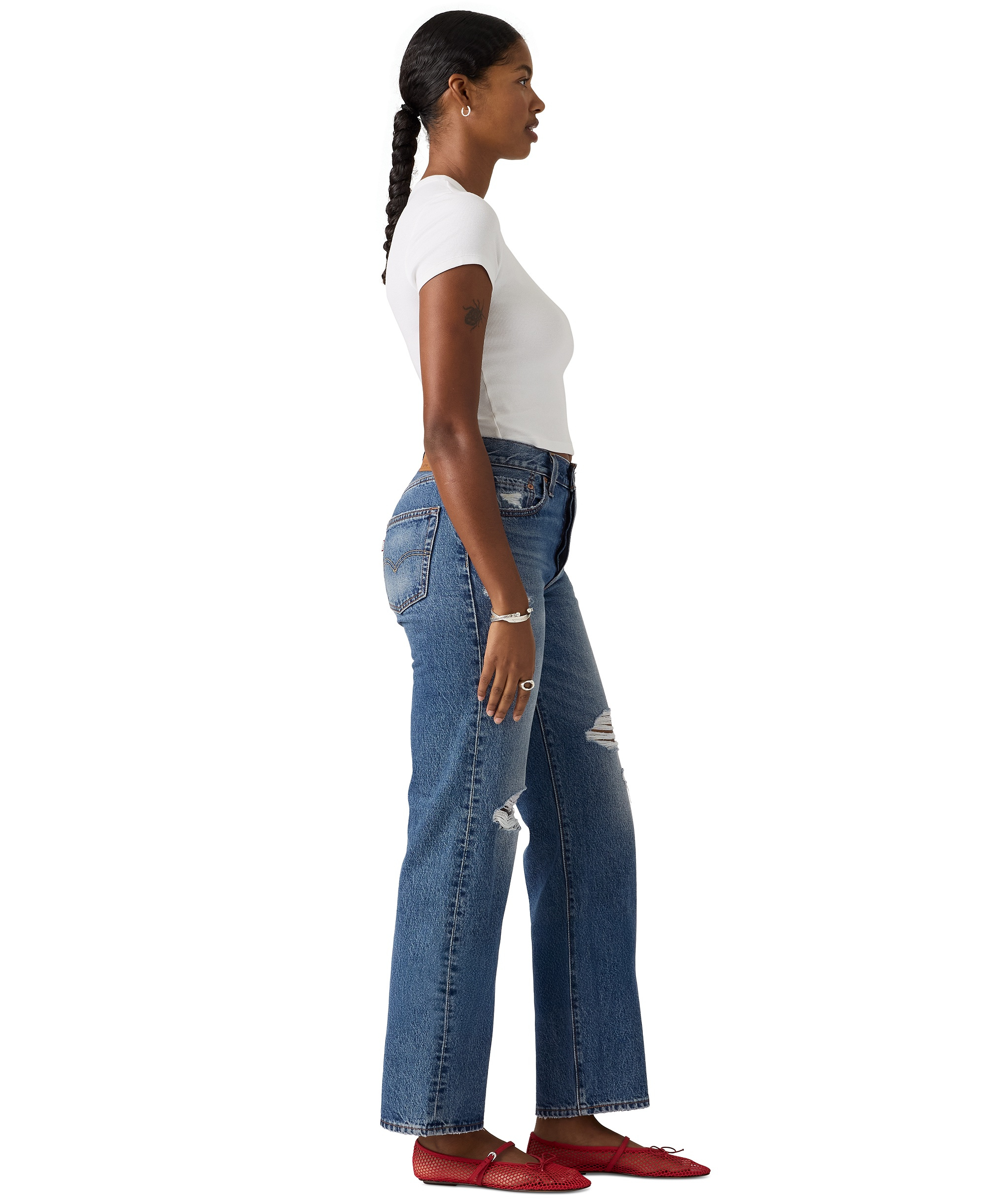 Levi's Premium Women's 501 90's Ankle Mid-Rise Straight-Fit Jeans - Natural Stone