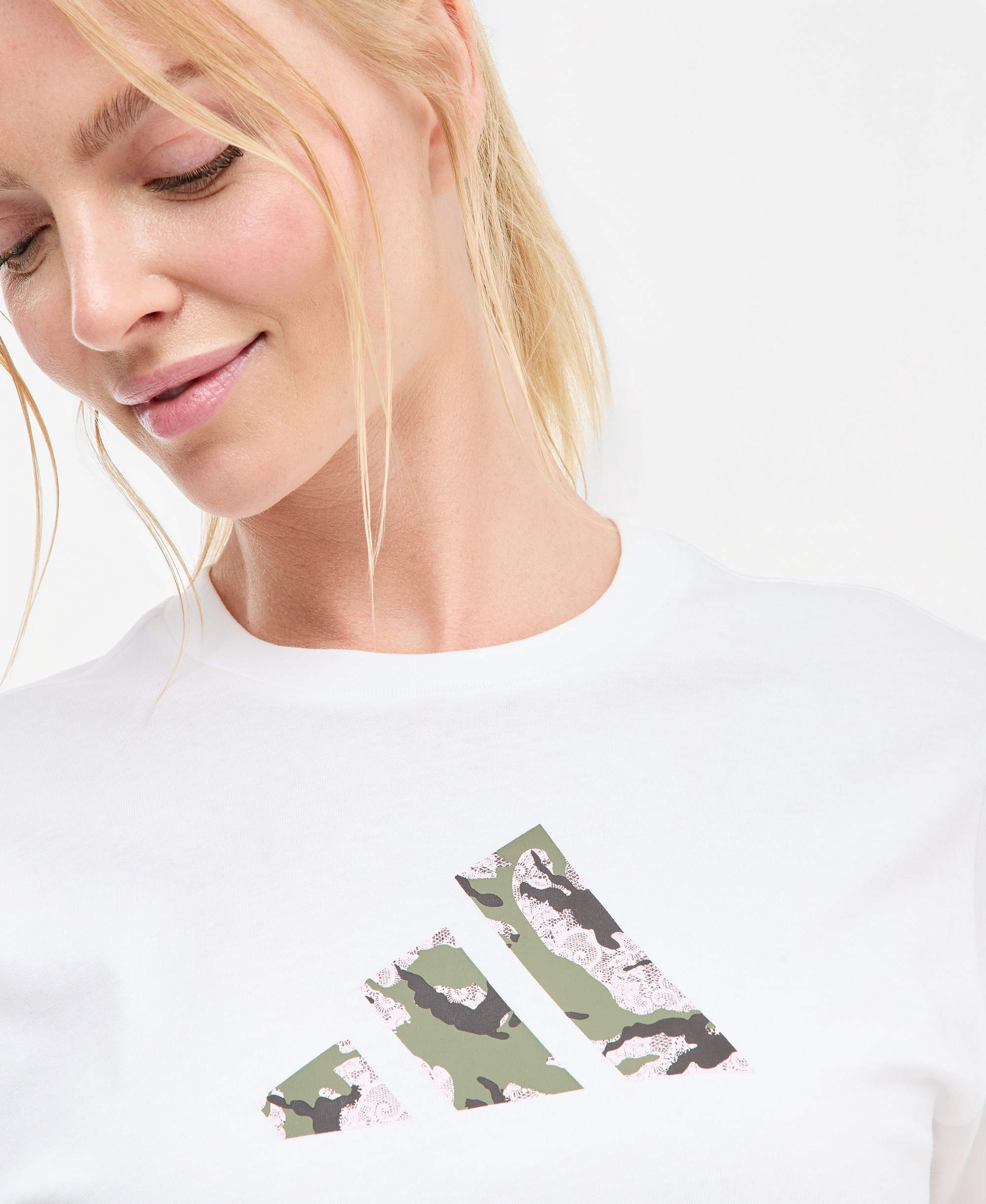 adidas Women's Camo T Camo-Print T-Shirt - White