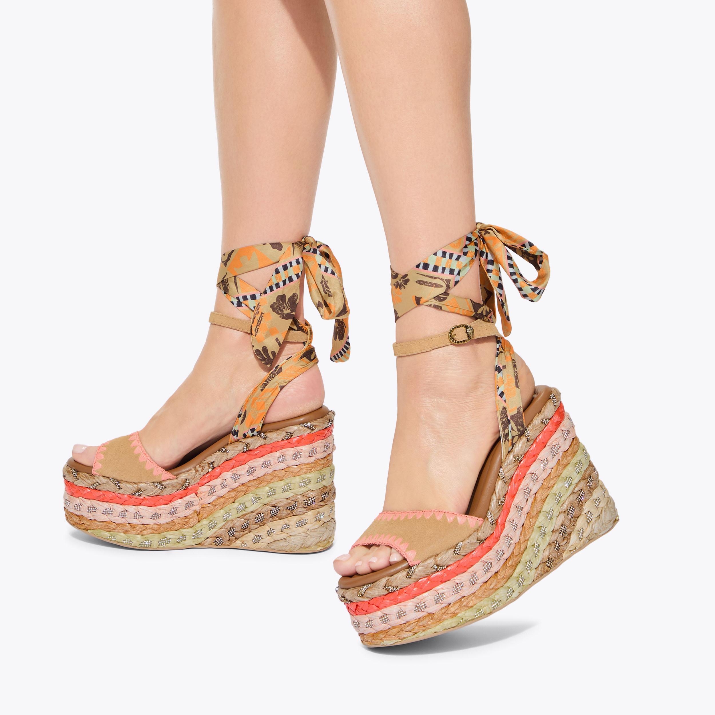 Kurt Geiger London Chelsea Scarf Wedge Heel - Yellow - view 2