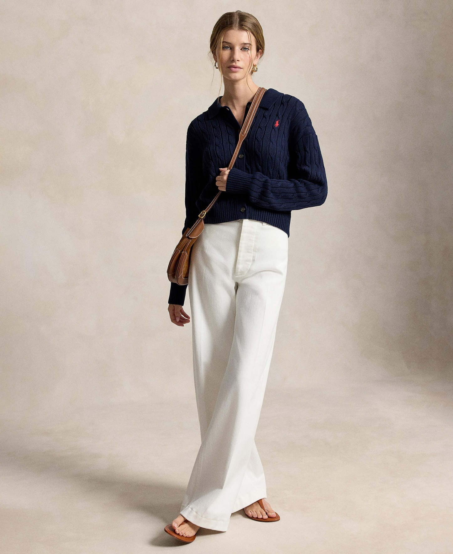 Polo Ralph Lauren Women's Polo Collar Long-Sleeve Cardigan - Hunter Navy