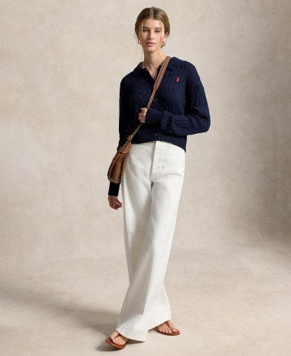 Polo Ralph Lauren Women's Polo Collar Long-Sleeve Cardigan - Hunter Navy