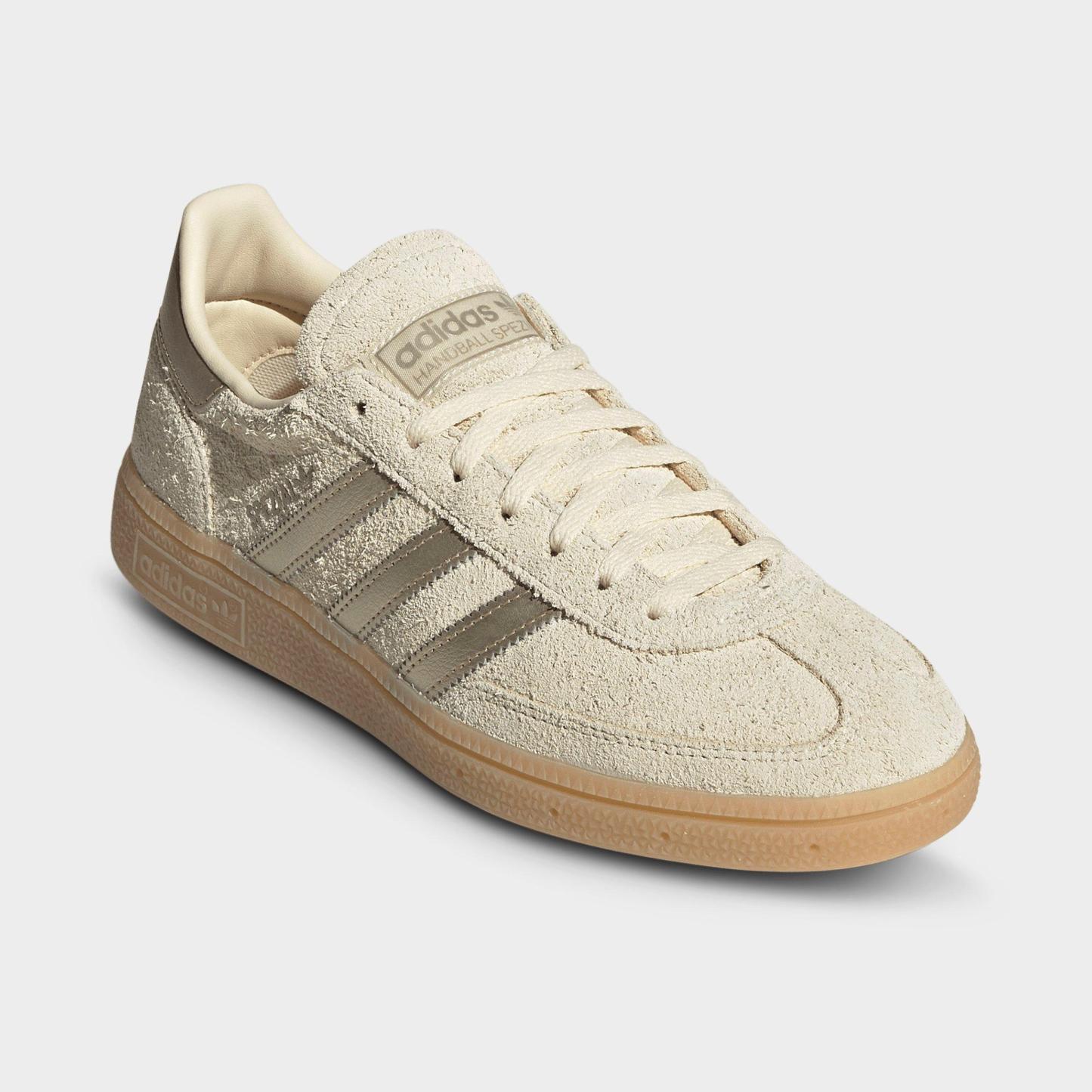Women's adidas Originals Handball Spezial Casual Shoes - Part 4 - Warm Vanilla/Thermal Chrome/Gum - Both shoes facing left