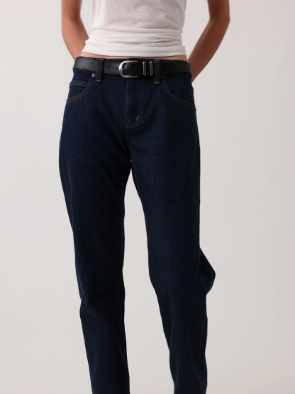 Mid Rise Straight Taper Jeans - Rinse wash