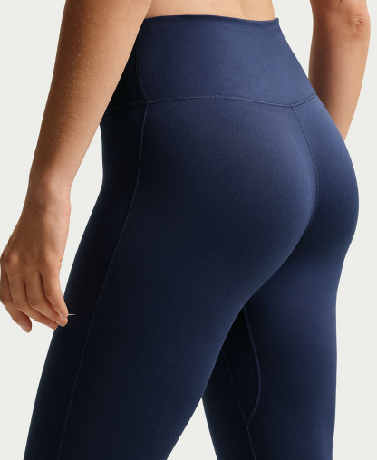 Nike Women's Seamless Front High-Waisted Leggings - Midnight Navy/White