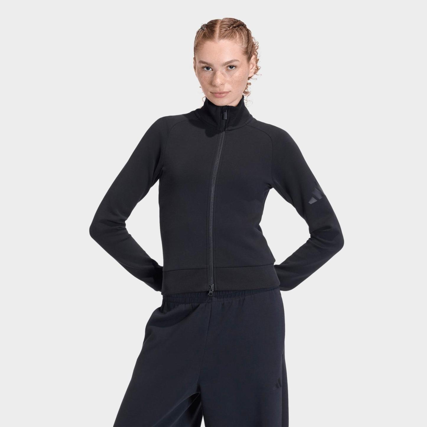 Women's adidas Sportswear Soft Lux Slim Track Top - Black - view 1