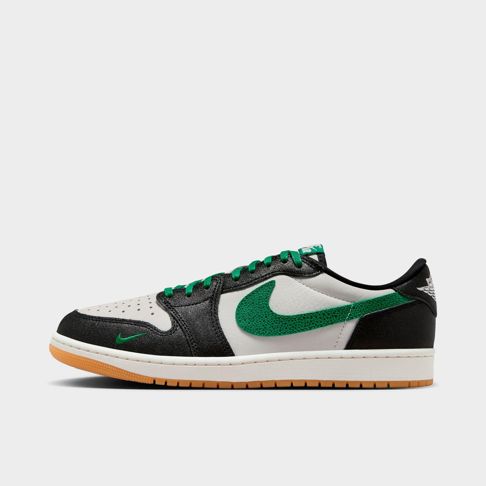 Men's Air Jordan Retro 1 Low OG Casual Shoes - Phantom/Pine Green/Black - view 1