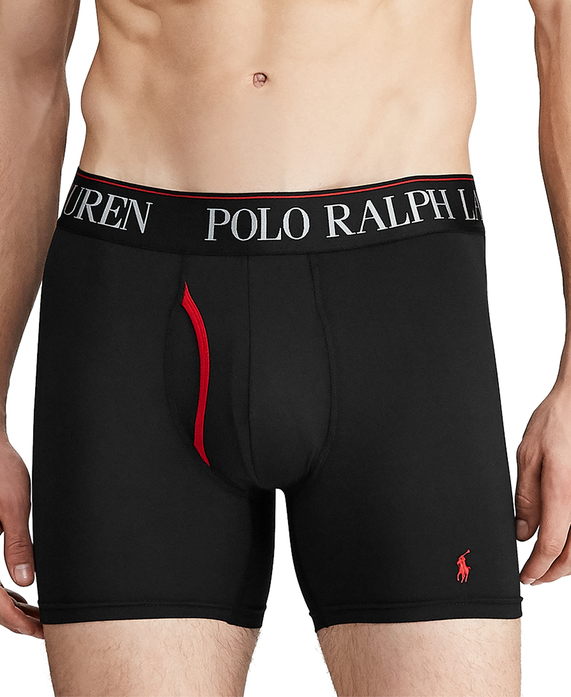 Polo Ralph Lauren Men's 3-Pack 4-D Flex Cool Microfiber Boxer Briefs - Black Assorted