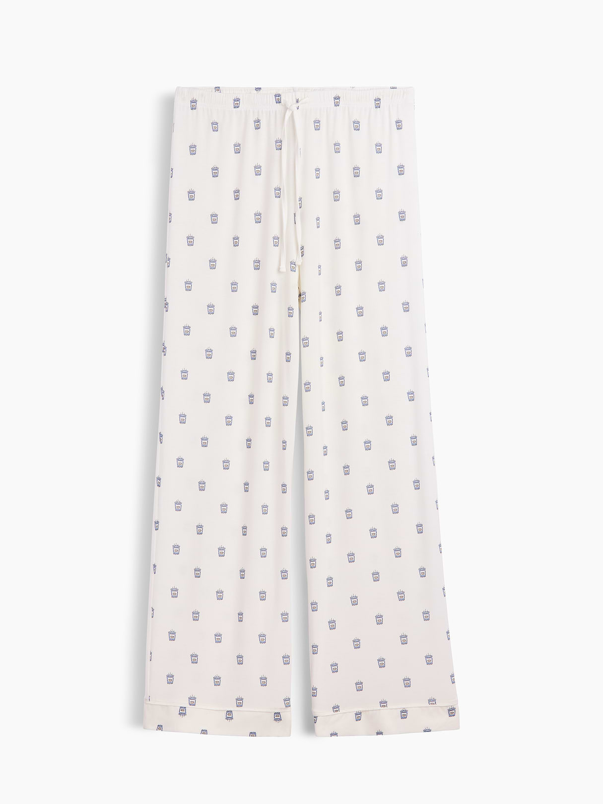 SoftMade Modal PJ Pants - Off white coffee cup print