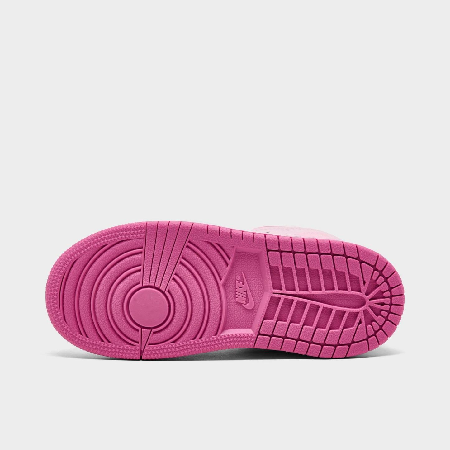 Kids' Toddler Air Jordan Retro 1 Mid Casual Shoes - Pink Foam/China Rose/White/Pink Foam - view 6
