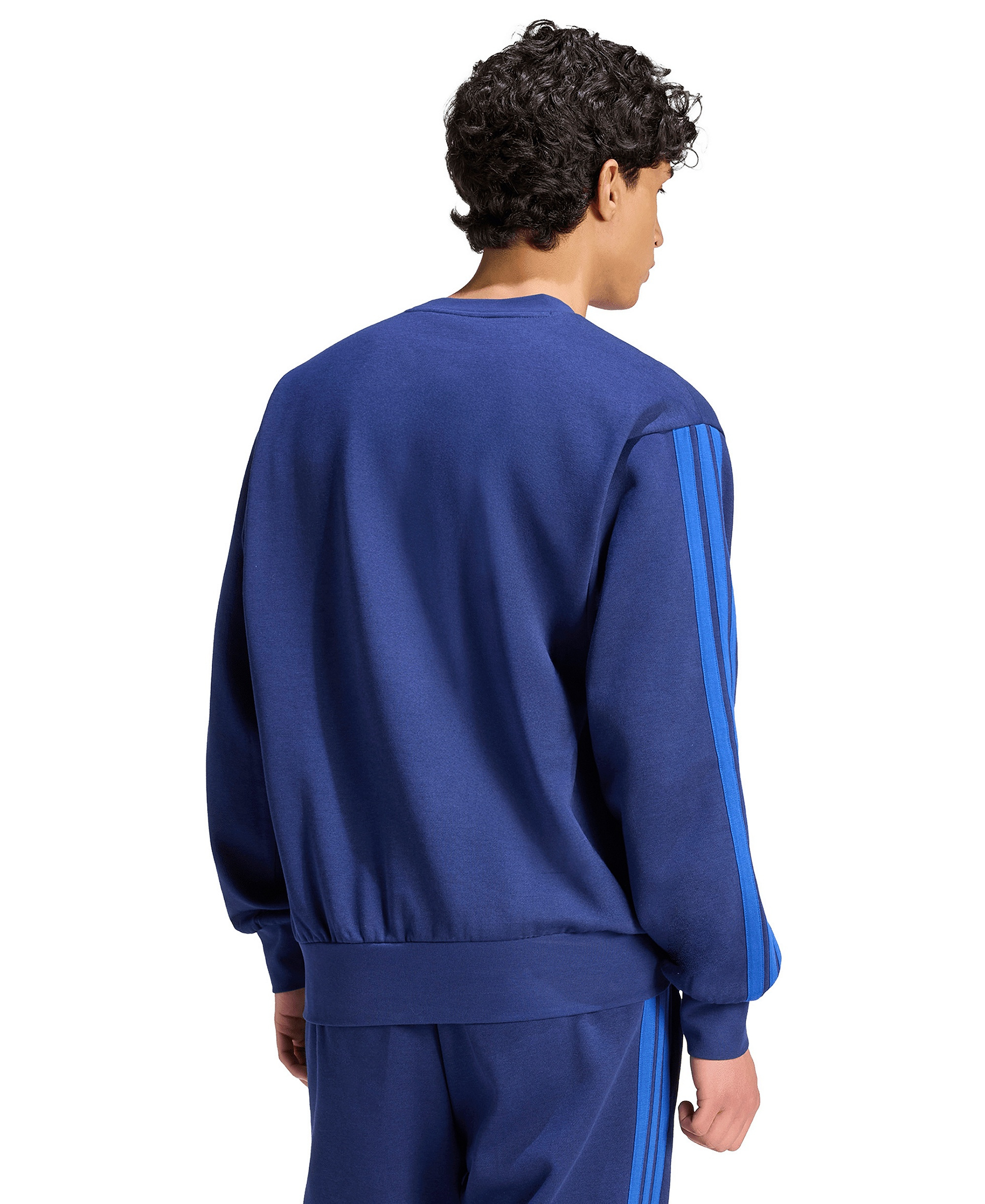 adidas Men's Essentials 3-Stripes Fleece Sweatshirt - Dark Blue