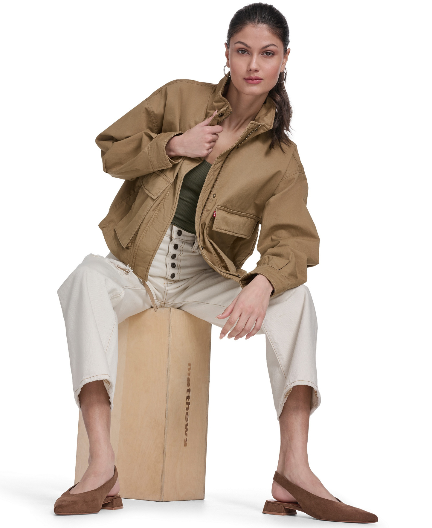 Levi's Women's Cropped Surplus Jacket - Camel