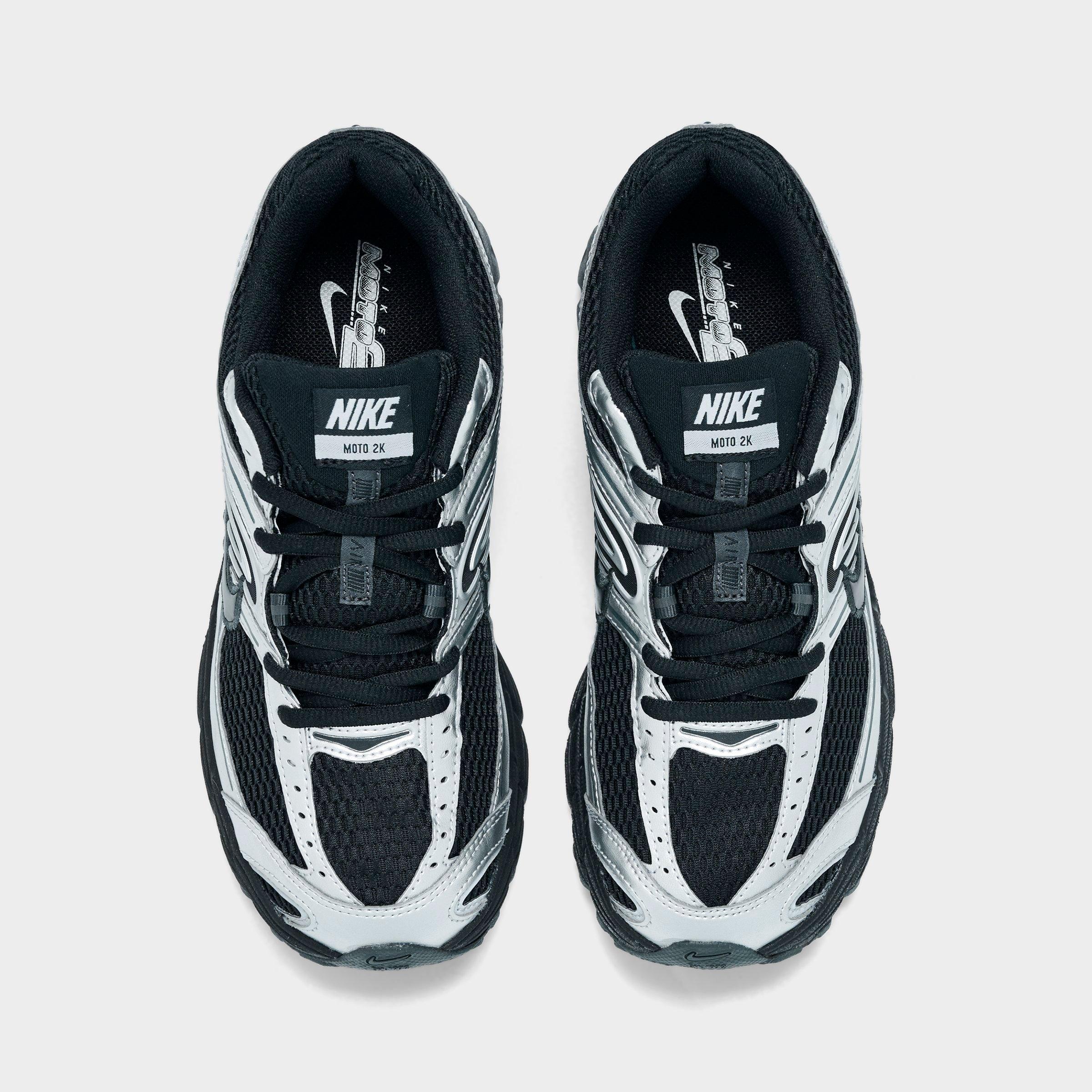 Women's Nithtke Air Max Moto 2K Casual Shoes - Part 1 - Black/Black/Metallic Silver - Top view
