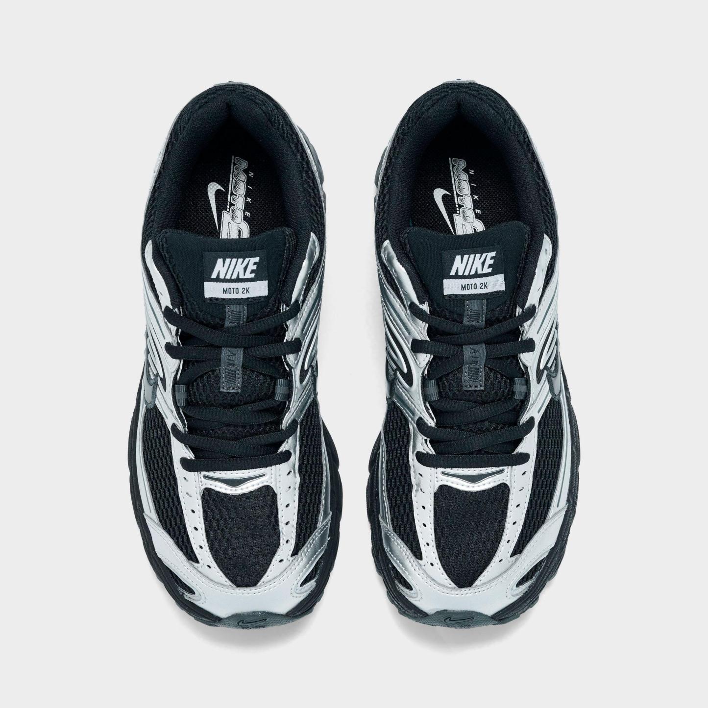 Women's Nithtke Air Max Moto 2K Casual Shoes - Part 1 - Black/Black/Metallic Silver - Top view