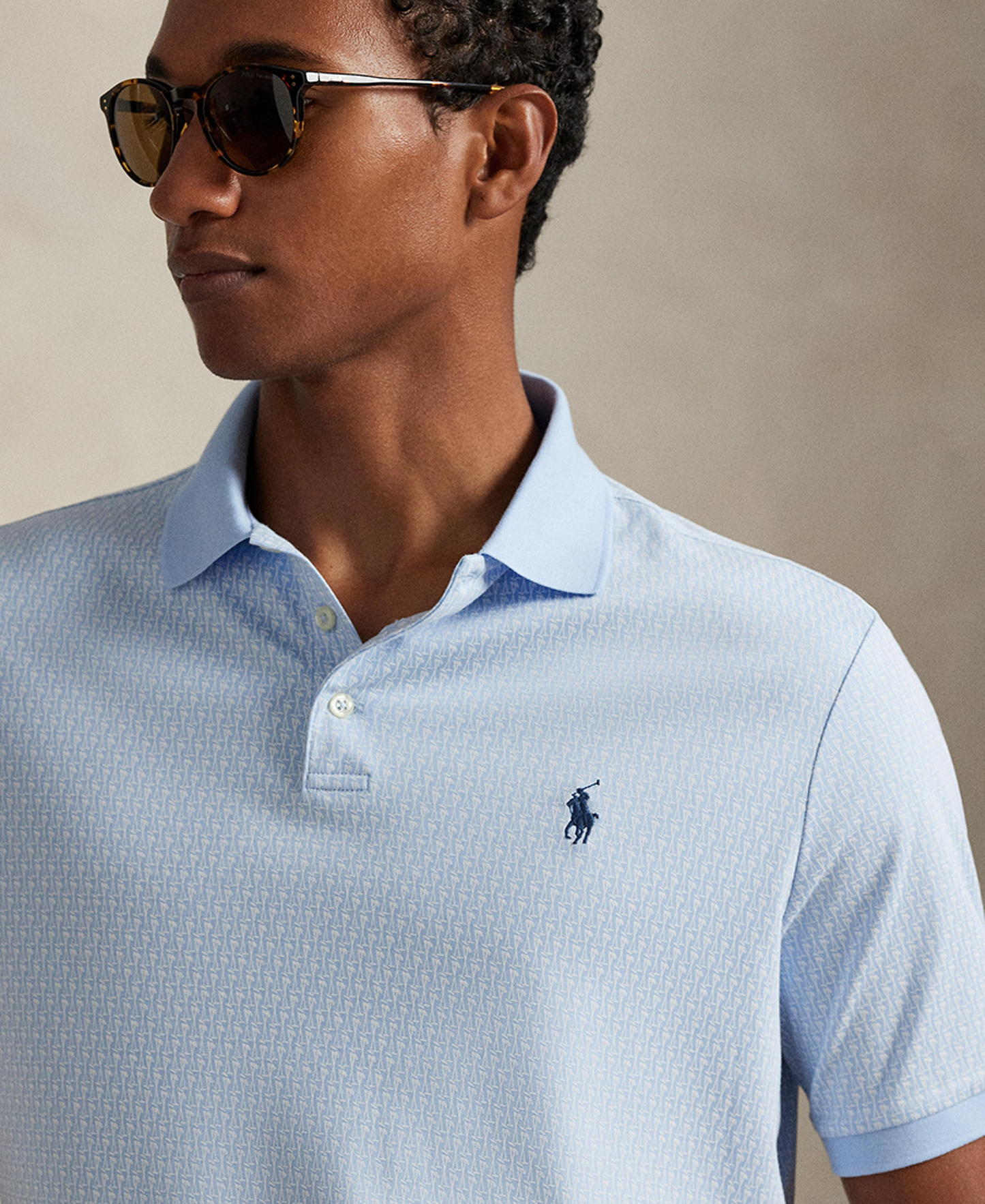 Polo Ralph Lauren Men's Short-Sleeve Classic-Fit Polo Shirt - Mini Mallets/Office Blue