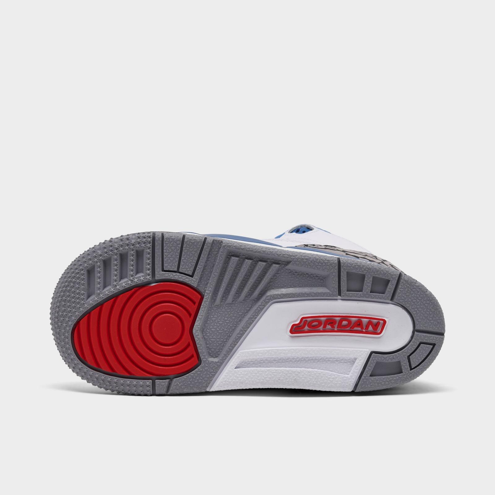 Kids' Toddler Air Jordan Retro 3 Basketball Shoes - Sail/Black/University Red/Pale Ivory/Palomino - view 6
